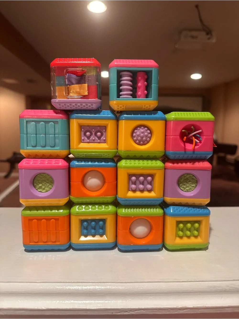Vintage Fisher-Price Peek-A-Blocks Tactile Sensory Lot - 14pc Touch Feel Fidget